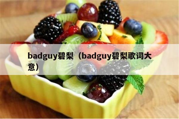 badguy碧梨（badguy碧梨歌词大意）