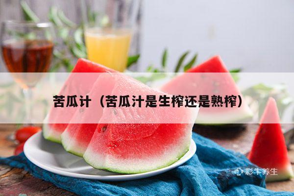 苦瓜计（苦瓜汁是生榨还是熟榨）