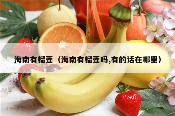 海南有榴莲（海南有榴莲吗,有的话在哪里）