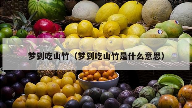 梦到吃山竹（梦到吃山竹是什么意思）