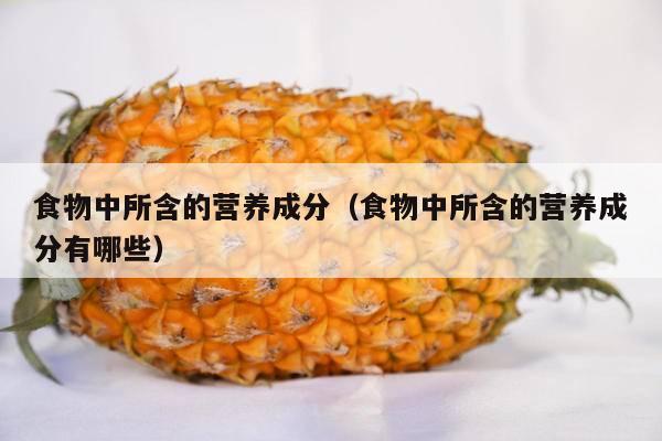 食物中所含的营养成分（食物中所含的营养成分有哪些）