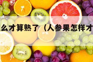 人参果怎么才算熟了（人参果怎样才算熟透了）